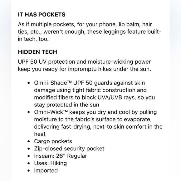 Columbia windgates 2 leggings 50 UPF white camo - Picture 10 of 11